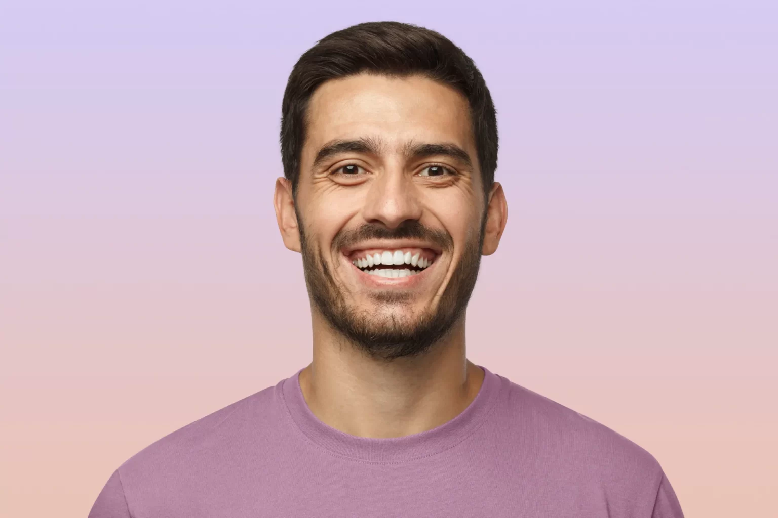 close up horizontal shot of handsome smiling unsha utc